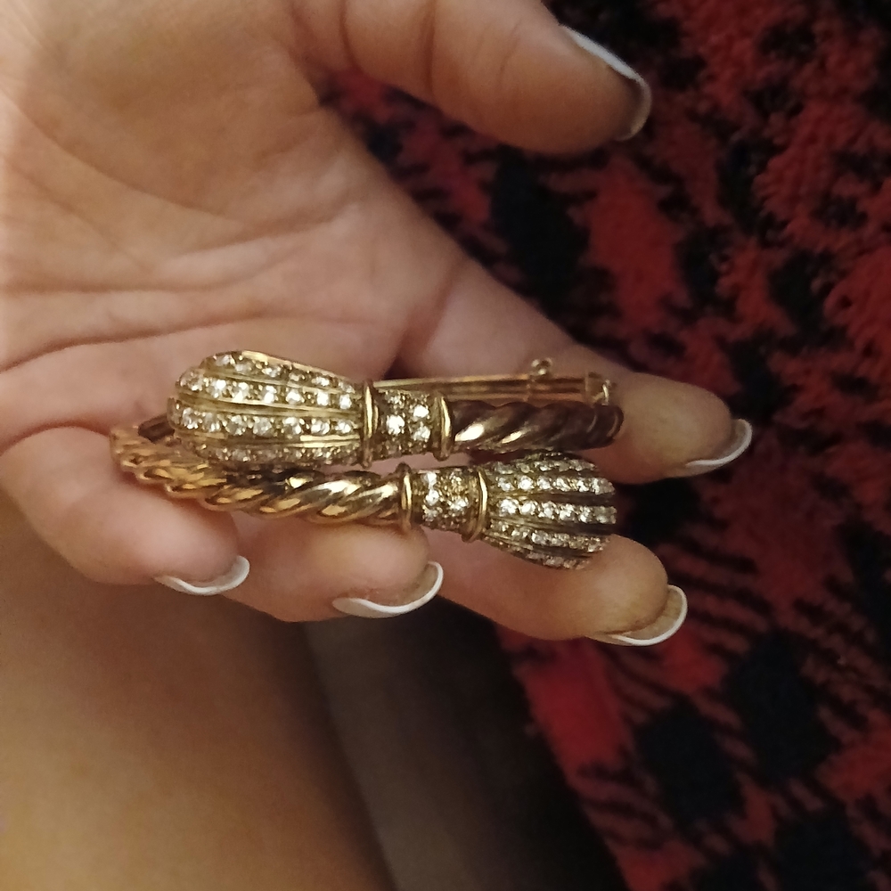 Gold and Silver Women's Bracelet with Sparkling Accents